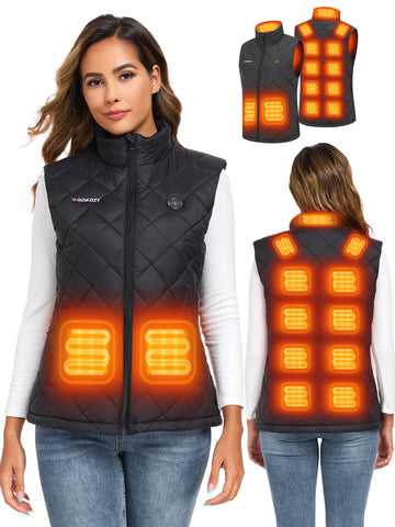 Heated Vest for Women with 12V 20000mAh Battery – 13 Heating Zones, 3 Heat Levels, Smart Switch(副本)