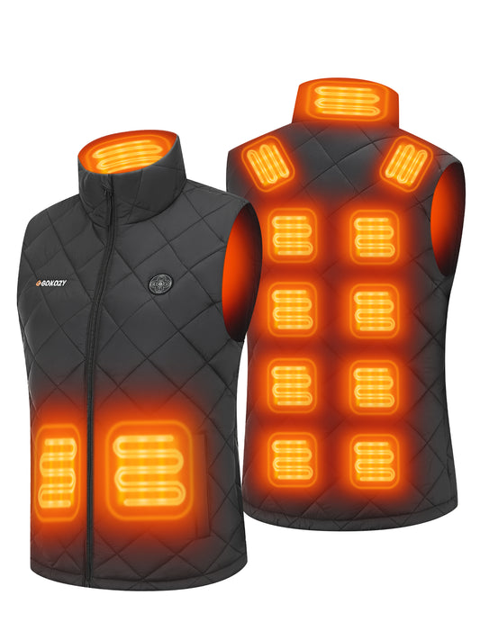 Heated Vest for Women with 12V 20000mAh Battery – 13 Heating Zones, 3 Heat Levels, Smart Switch