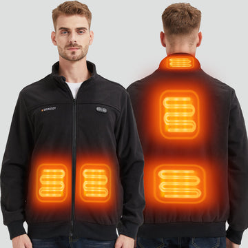 Men's Heated Fleece Jacket with 7.4V 1000mah Battery