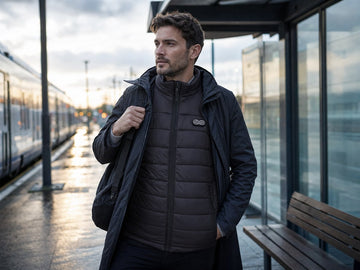 GPT Image 2.0 reference-generated UK commuting scene with a GOKOZY heated gilet