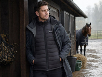 GPT Image 2.0 reference-generated UK stable yard scene with a GOKOZY heated gilet