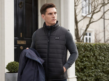 GPT Image 2.0 reference-generated UK lifestyle scene showing a GOKOZY heated gilet as an everyday winter layer