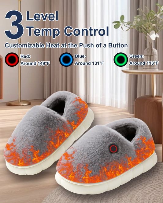 Heated Slippers for Women with 5000mAh Battery – Soft Electric House Shoes for Winter Warmth & Comfort