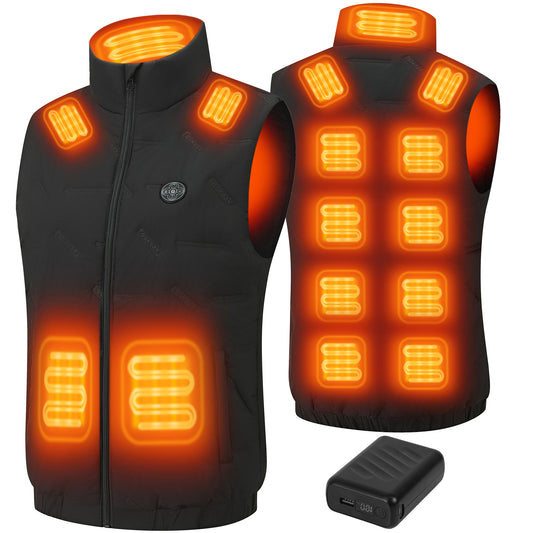Heated Vest for Men with 20000mAh Battery – 15 Heating Zones for Winter Outdoor Work