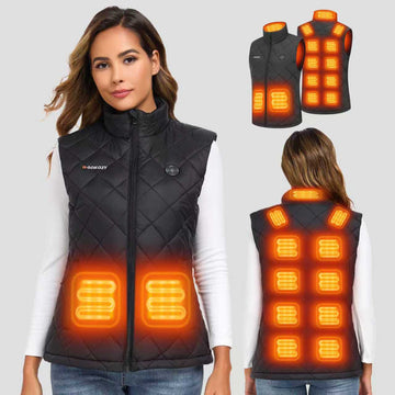 Heated Vest for Women with 12V 20000mAh Battery – 13 Heating Zones, 3 Heat Levels, Smart Switch