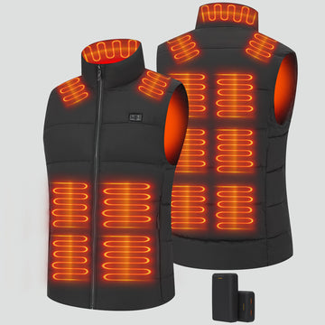 Heated Vest for Men with 20000mAh Battery – 15 Heating Zones, 3 Heat Levels up to 140°F