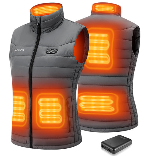 Women's Heated Gilet with 10000mah Battery Pack-Grey