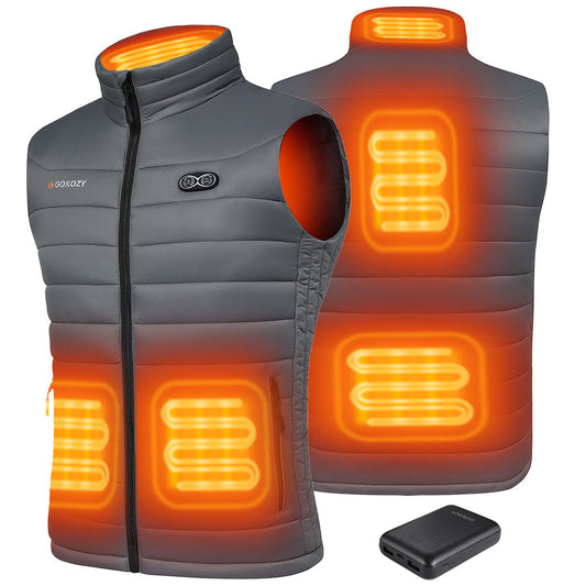 Men's Heated Gilet with 10000mah Battery Pack-Grey