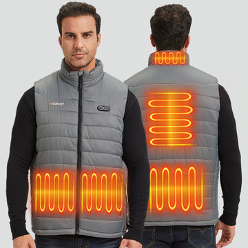 Men's Heated Gilet with 10000mah Battery Pack-Grey